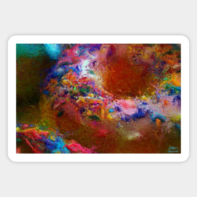 Rainbow Sprinkles Donut Impressionist Painting Sticker by BonBonBunny